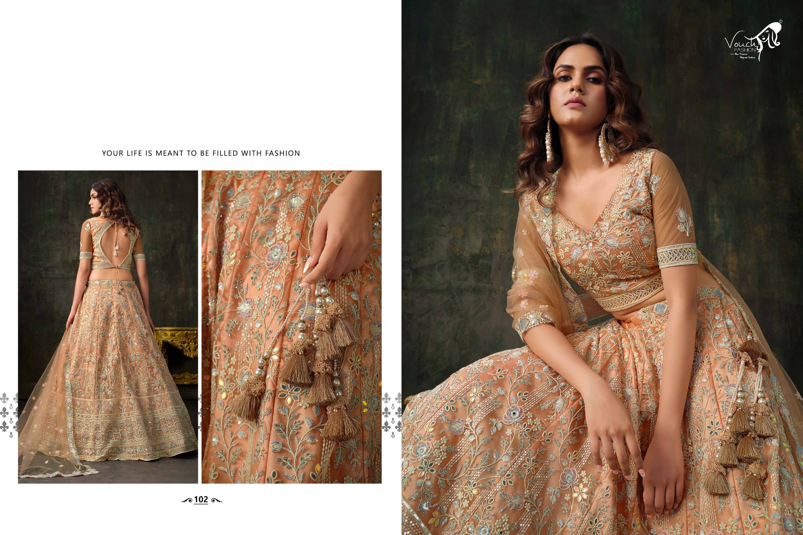 Sanya vol-2 by vouche 101 To 109 Series Festive Wear Collection Beautiful Stylish Colorful Fancy Party Wear & Occasional Wear Chinnon/Georgette Lehengas At Wholesale Price